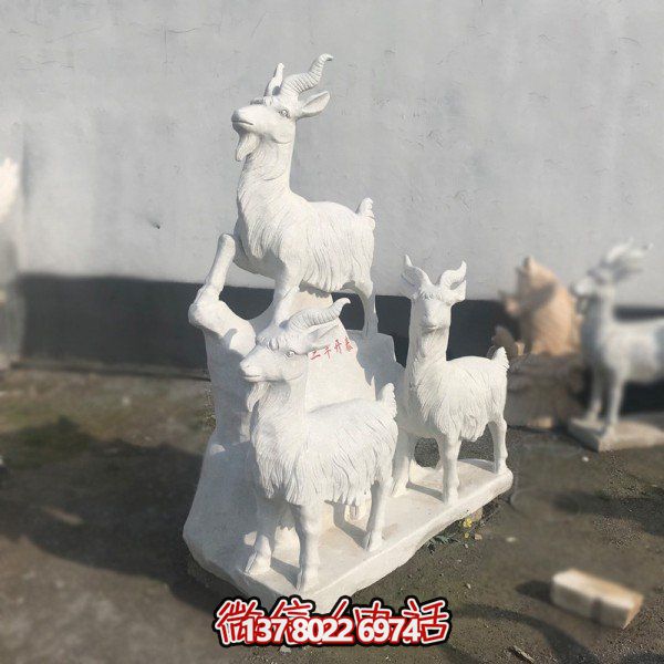 十二生肖石雕擺件，美化園林景觀