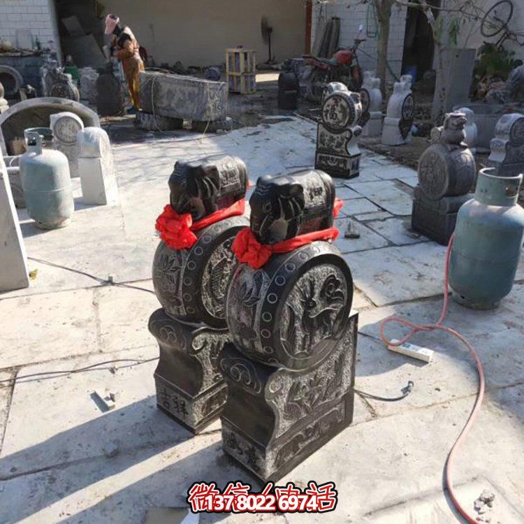 精美大理石仿古舊門墩雕塑，打造完美中式庭院