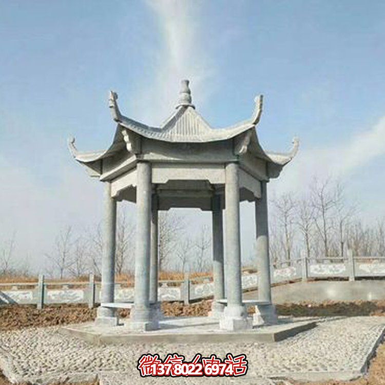中式園林石亭恢復(fù)古樸，演繹雄偉