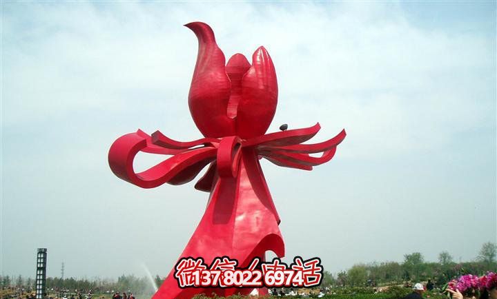 大型紅色不銹鋼雕塑紫荊花，給你的廣場(chǎng)帶來(lái)美景