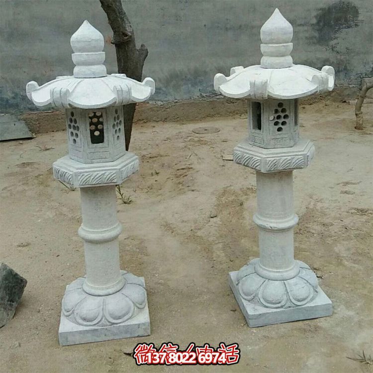 太陽能仿古中式大理石石燈，點(diǎn)亮你的花園