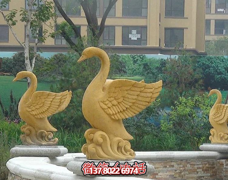 精美天鵝雕塑，唯美別墅景觀裝飾