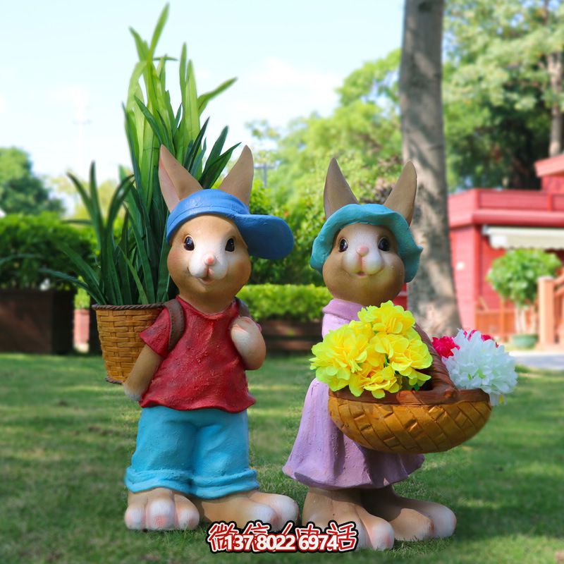 玻璃鋼兔子雕塑，只有可愛而不失大氣！