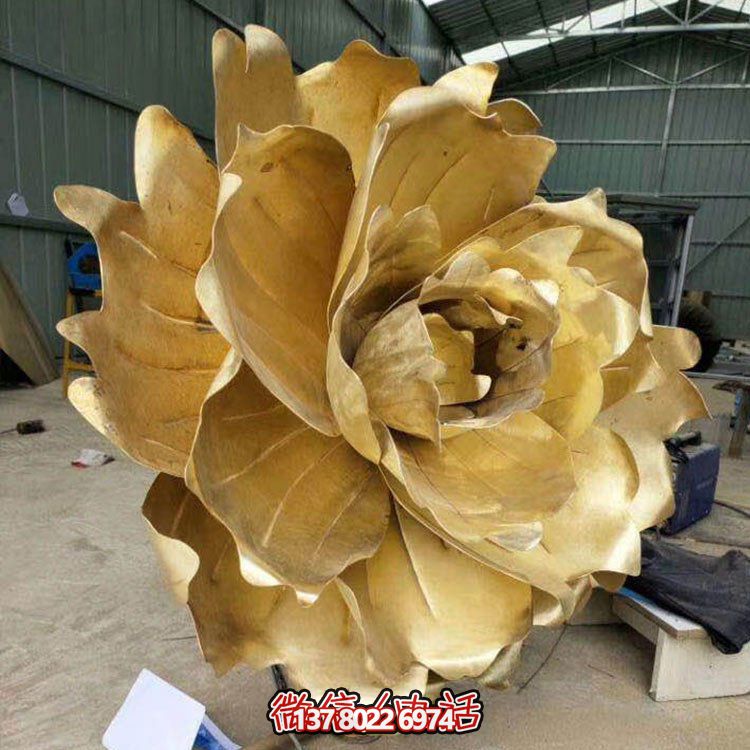 不銹鋼蓮花擺件，彩繪噴漆外觀