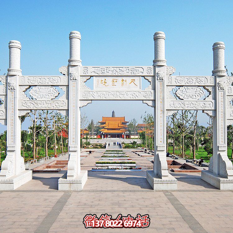 精美大理石石雕多門牌坊雕塑，讓你領(lǐng)略大理景區(qū)的精彩