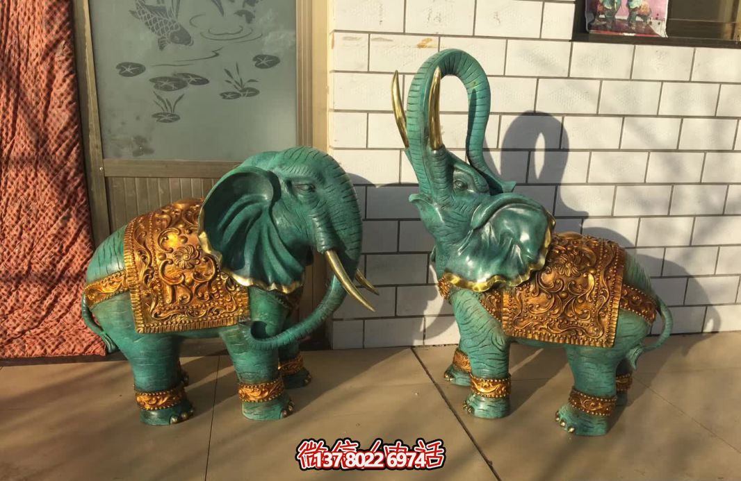 玻璃鋼大象彩繪雕塑，裝點室內創(chuàng)意庭院