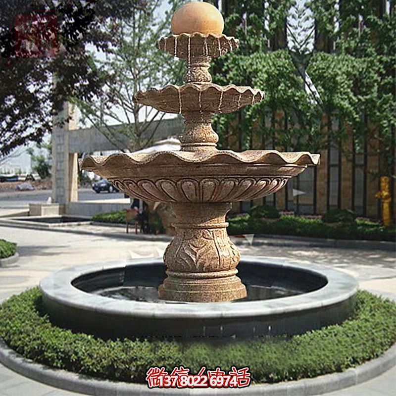 多層景觀噴泉石雕，為學(xué)院增添獨特的個性