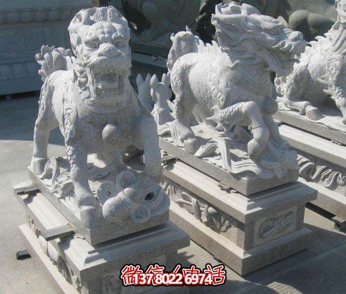 精美大理石石雕麒麟雕塑，一件精致的家居裝點(diǎn)品