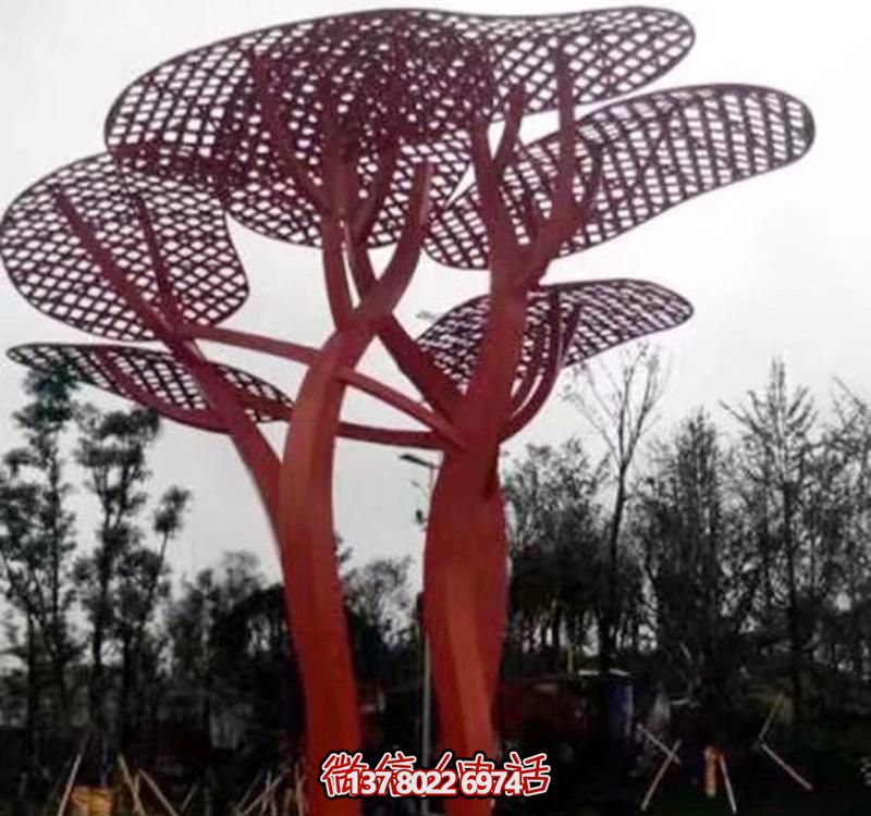 兒童安全游樂園，不銹鋼網(wǎng)格樹雕塑裝置