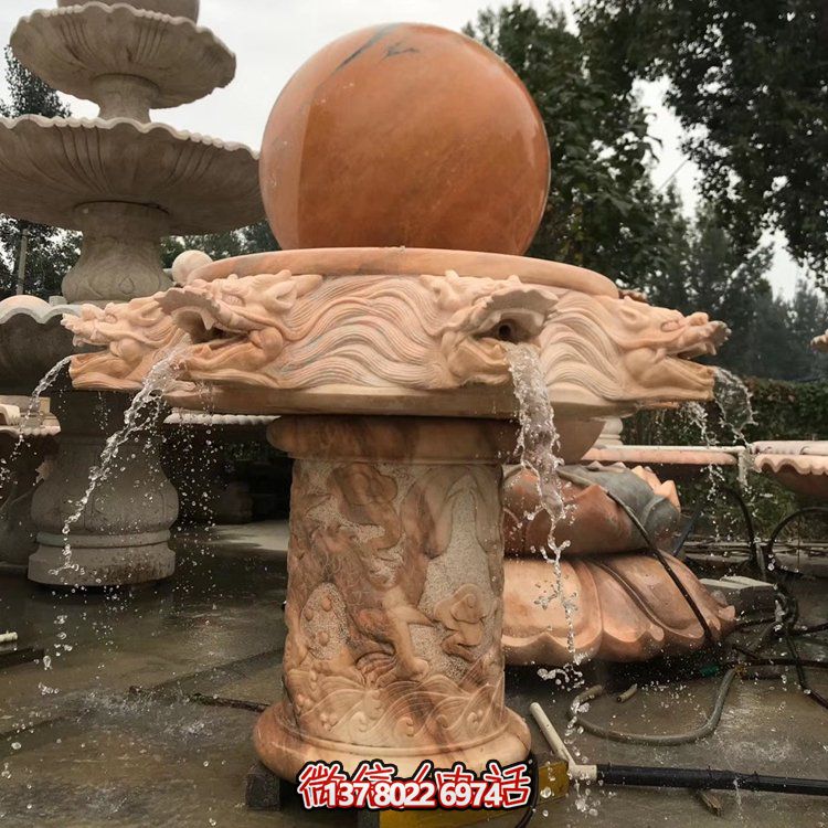 天然紅木雕刻龍頭風(fēng)水球，企業(yè)禮品貼心挑選