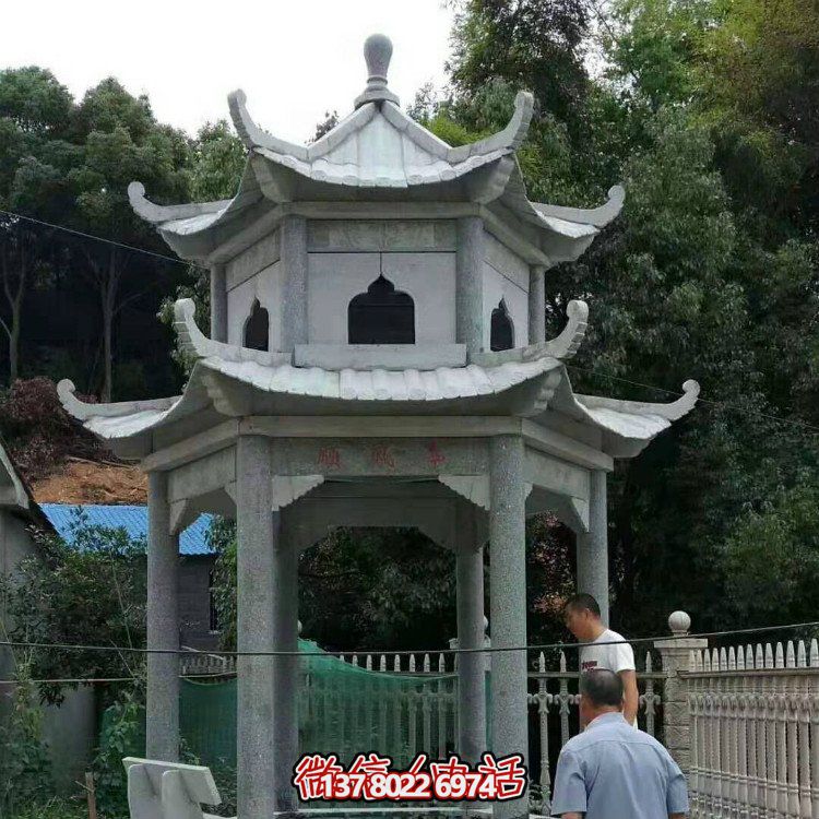 大型石雕涼亭，精美的室外裝飾