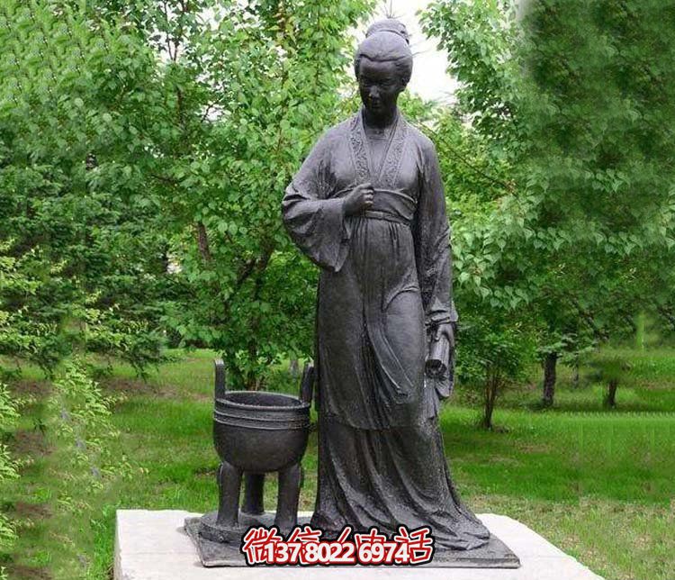 宋代婉約風(fēng)青銅鍛造銅雕，李清照詩(shī)意縈繞