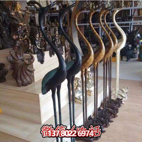 精美銅雕擺件，裝飾園林景區(qū)的丹頂鶴雕塑
