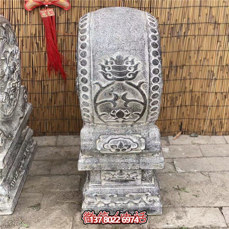 青石石雕抱鼓，點(diǎn)綴園林之美