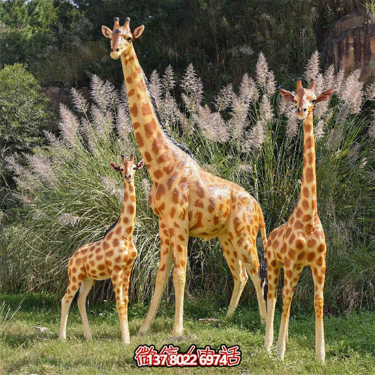 玻璃鋼彩繪大型仿真長頸鹿，為動物園、園林添彩