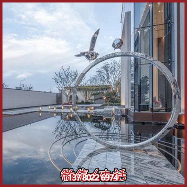 創(chuàng)意不銹鋼圓環(huán)雕塑——為酒店會所、戶外景觀增添幾何美感