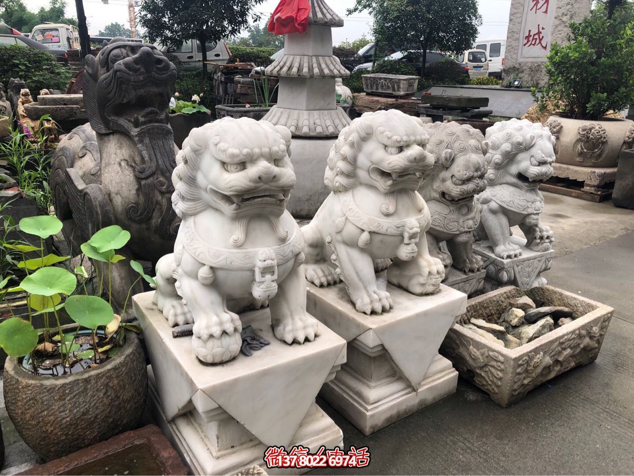 精美獅子雕塑，企業(yè)招財(cái)納福