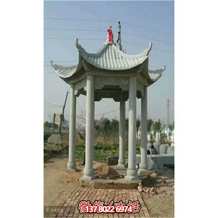 精美雕刻石頭涼亭，享受乘涼休息的樂趣