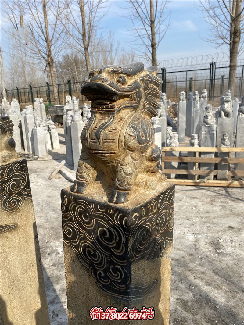 傳統(tǒng)風(fēng)格古典庭院——祥云環(huán)繞、大理石拴馬柱