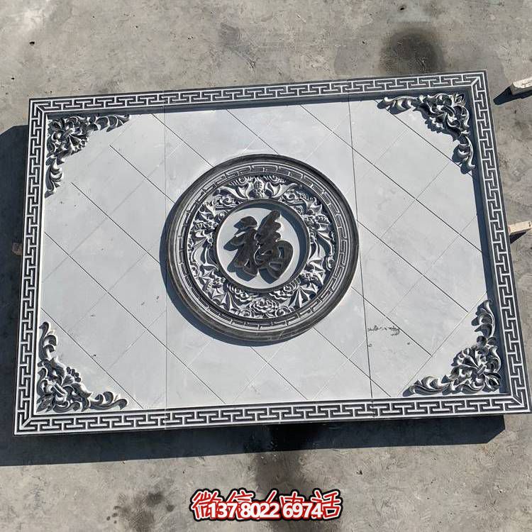 黃色沙巖浮雕影壁，景觀背景雕塑