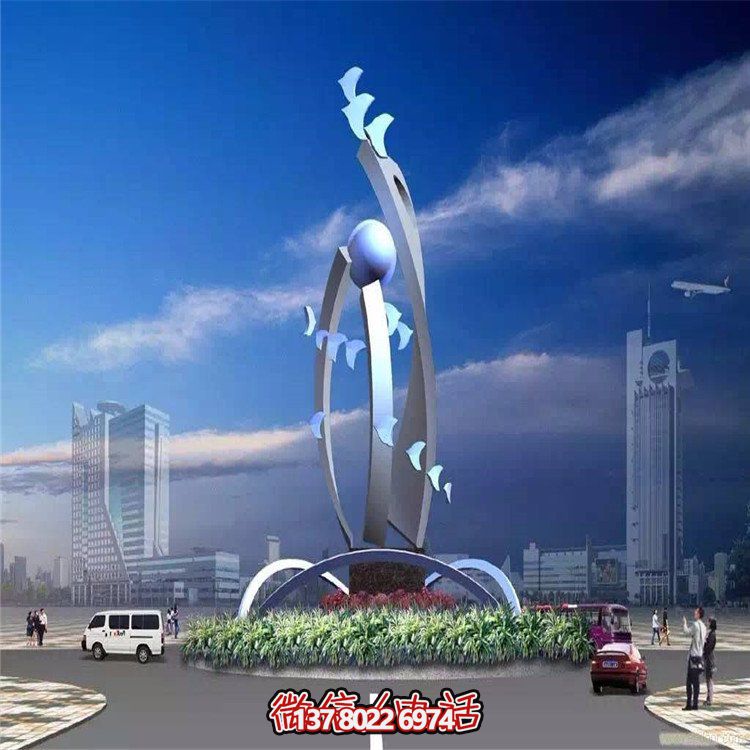 大型不銹鋼抽象藝術(shù)飛翔雕塑，豐富景觀廣場