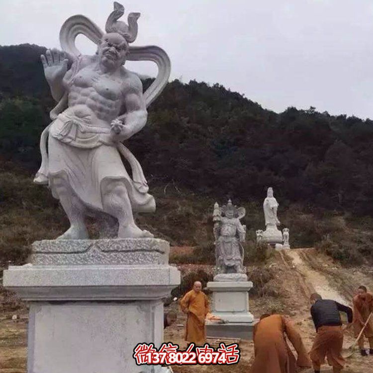 精美大理石景觀雕塑，體現(xiàn)四大金剛之美