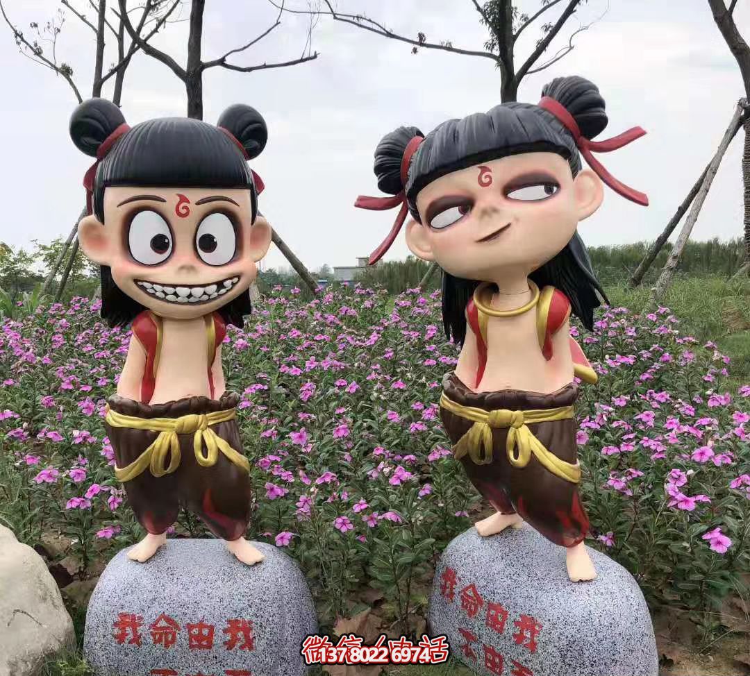 哪吒彩繪玻璃鋼雕塑，為公園廣場帶來獨(dú)特藝術(shù)氛圍