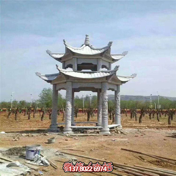 雙層雕塑涼亭，為景區(qū)、園林、戶外環(huán)境提供視覺(jué)美感