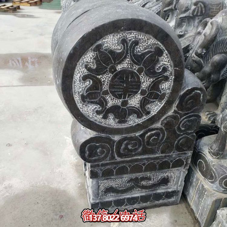 精美青石浮雕抱鼓石雕塑，點(diǎn)綴門口庭院