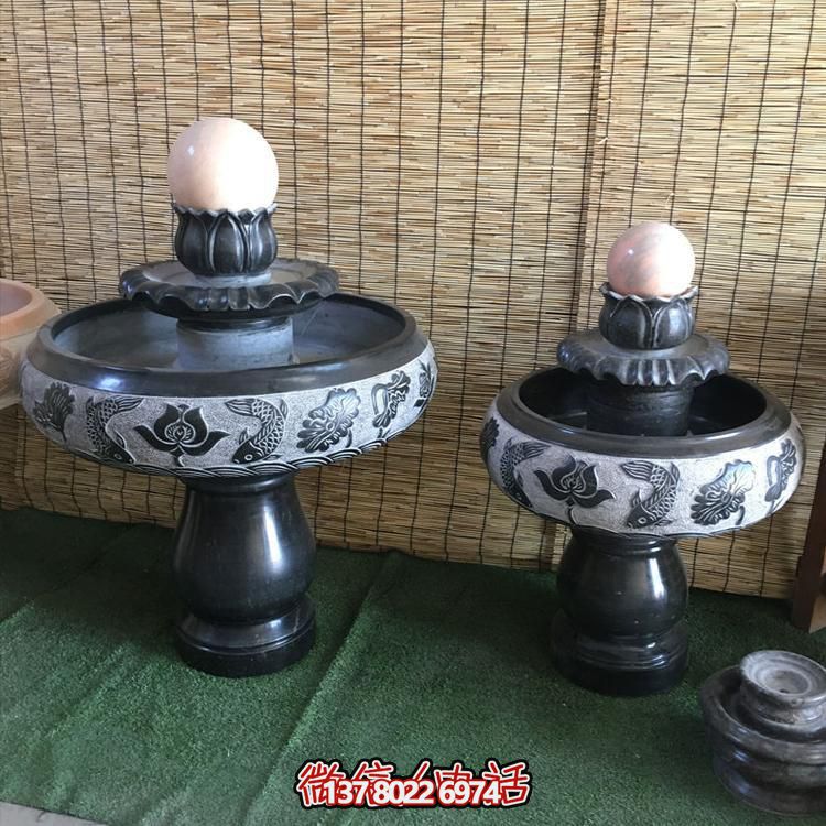 小型黑色大理石風(fēng)水招財擺件，室內(nèi)辦公家用