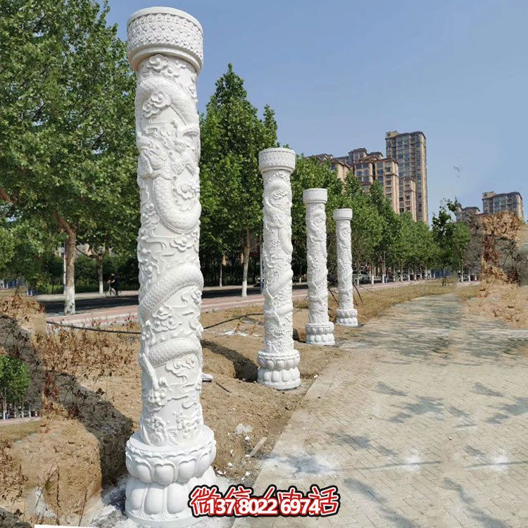 傳統(tǒng)文化靈魂，中國(guó)龍紋大理石柱雕刻景觀擺放