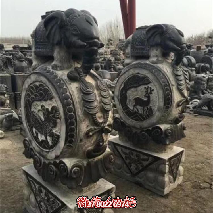 仿古青石大象雕塑，鎮(zhèn)宅安邸