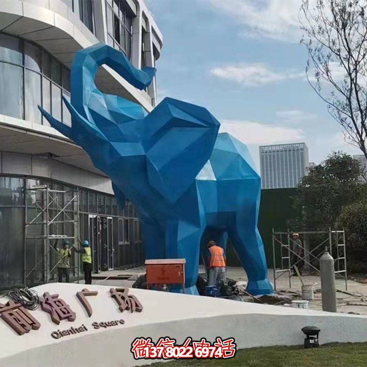 幾何雕塑大象，裝點(diǎn)商場、戶外廣場