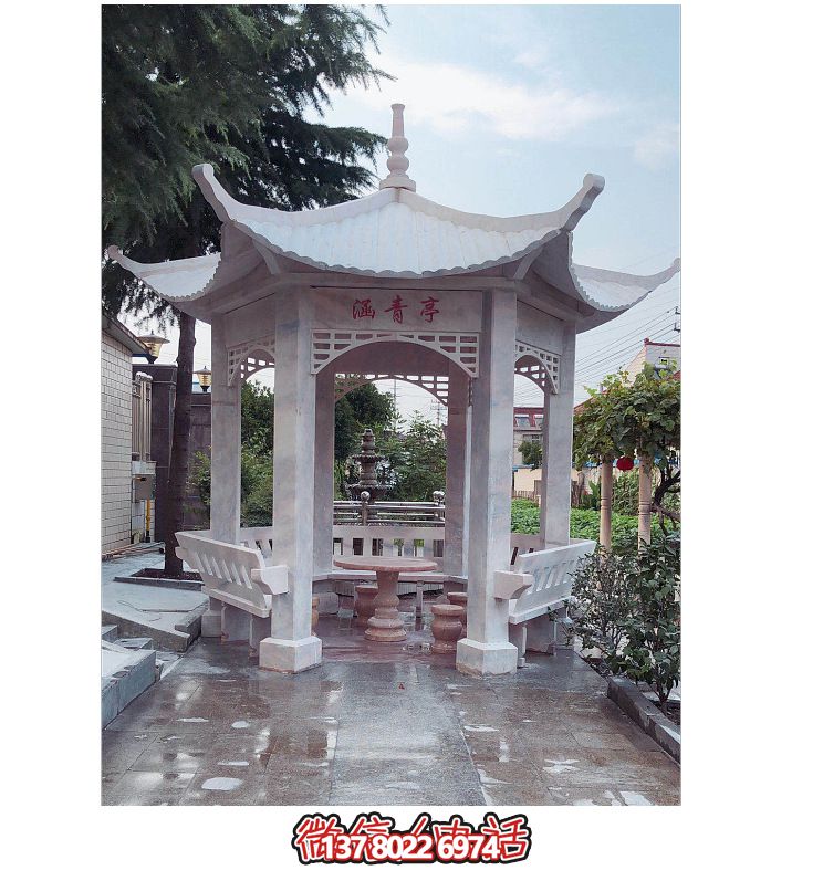 仿古大理石涼亭，美化花園景觀
