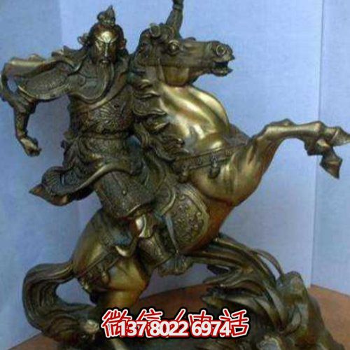 傳統(tǒng)工藝銅雕騎馬人物雕塑，點綴戶外園林