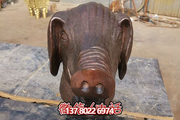 室外豬頭石雕雕塑，添加歡樂氣氛