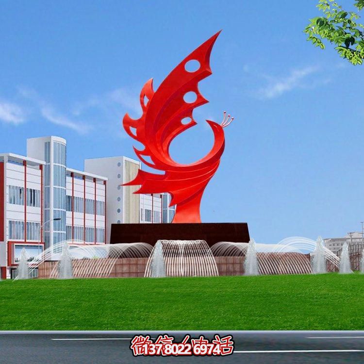 不銹鋼鳳凰標志擺件，凸顯企業(yè)形象