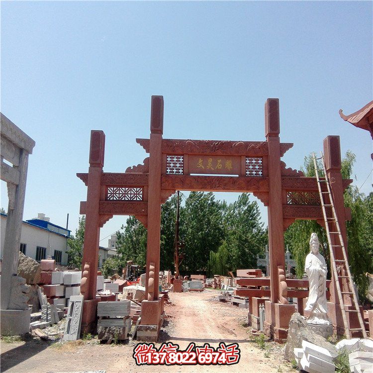 仿古雕塑擺件，青石大理石裝飾門樓牌樓牌坊村口
