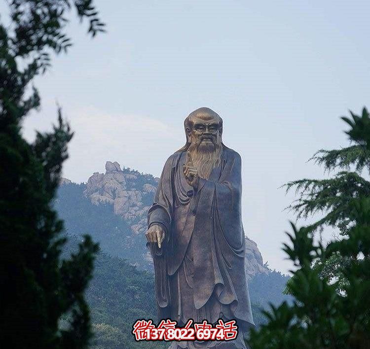 戶外大型鑄銅老子雕像，仿古做舊古代名人擺件