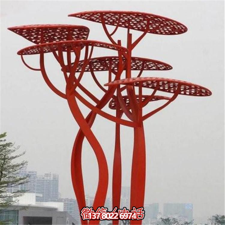 不銹鋼樹，抽象樹形雕塑