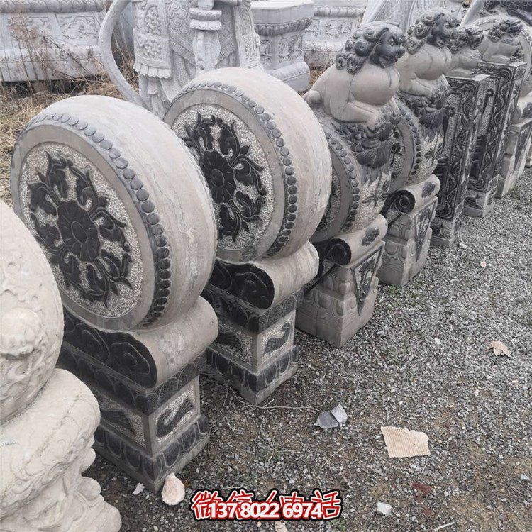 抱鼓石，青石仿古門墩