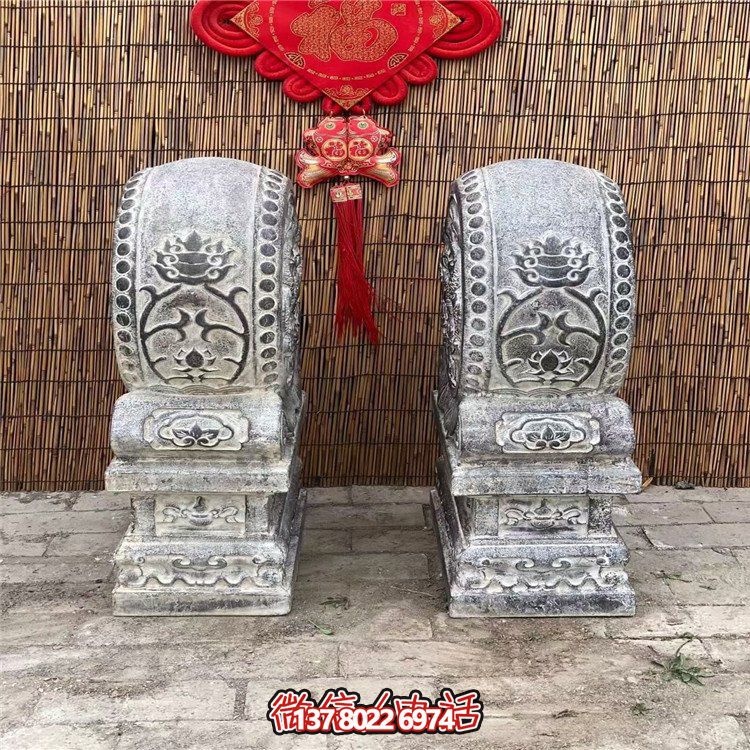 青石仿古抱鼓石，大理石古建大門門墩