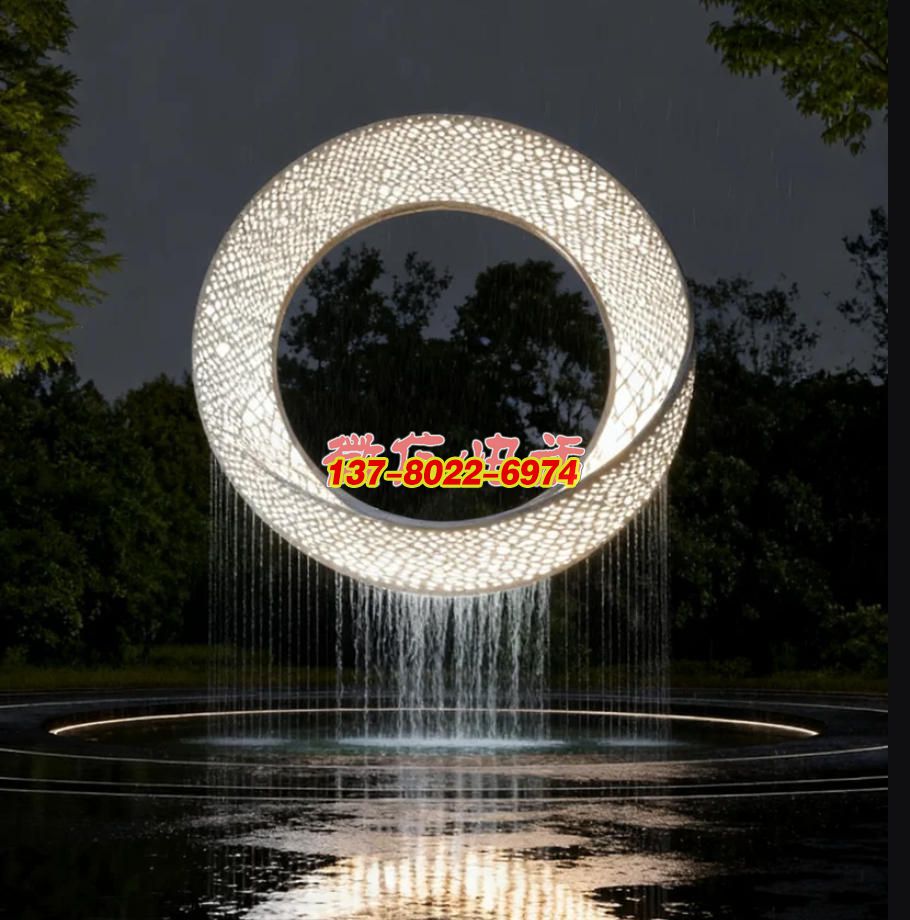 律動之環(huán)?不銹鋼景觀雕塑 —— 水韻流光的城市藝術(shù)地標